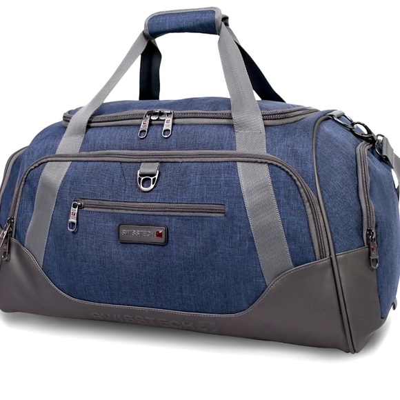SWISSTECH Excursion Adventure Water Resistant Bottom 24" Duffel Bag Blue - Picture 1 of 14
